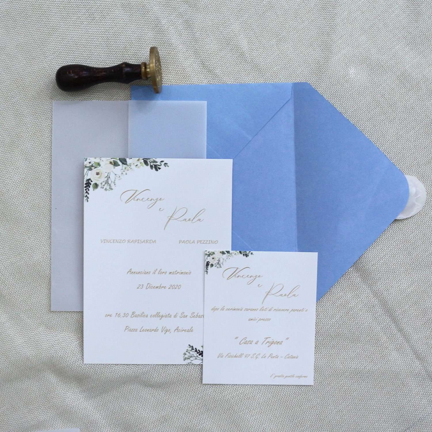 Simple Style Invitation Card with Vellum Paper Cover Business Invitation Card Customized